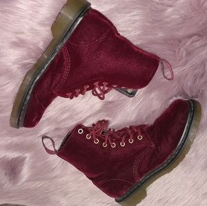 Dr. Martens Cherry Velvet Boots
